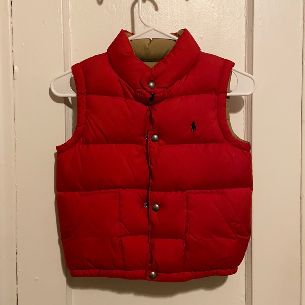 POLO Ralph Lauren Reversible Feather Down Vest Boys Size 6.